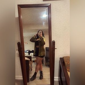 Silk bell sleeve button up shirt